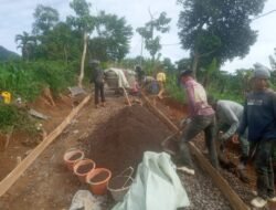 PEMDES DESA WANGUN JAYA REALISASIKAN JALAN  jALUR kp TUNAGAN DENGAN kp PASIR TUNAGAN